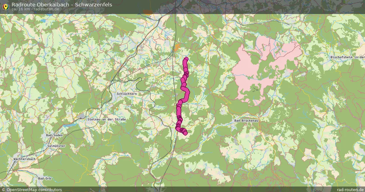 Fahrradroute Oberkalbach – Schwarzenfels