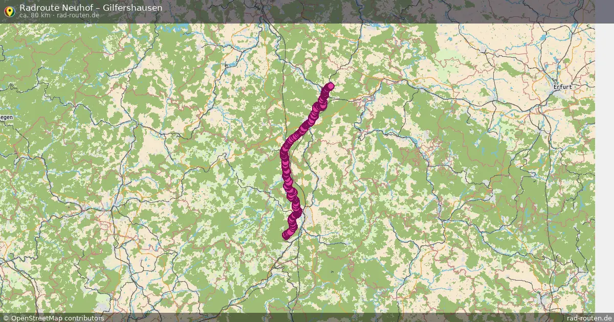 Fahrradroute Neuhof – Gilfershausen (80 km) – Rad-Routen.de