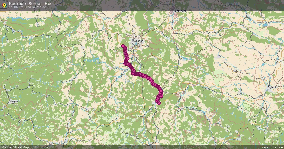 Fahrradroute Sorga – Hoof (86 km) – Rad-Routen.de