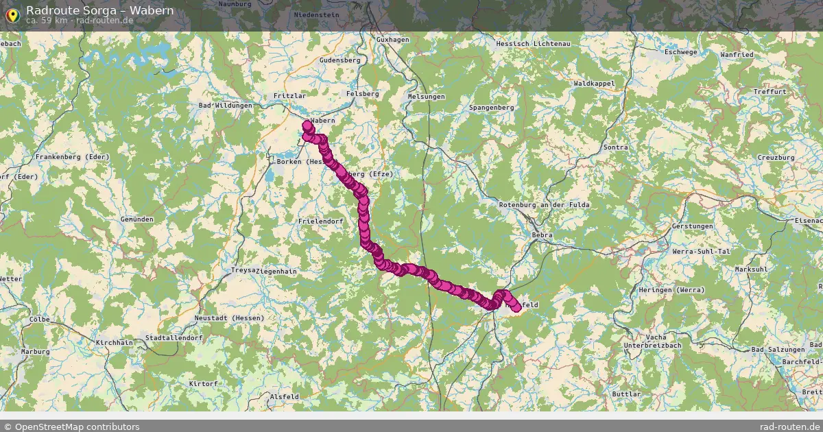 Fahrradroute Sorga – Wabern
