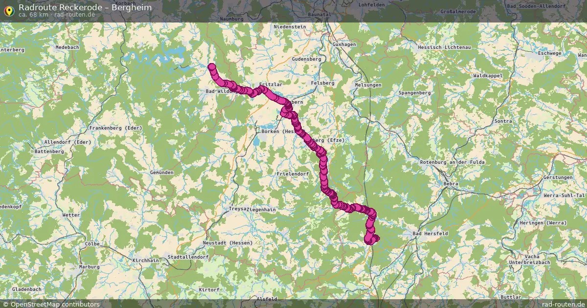 Fahrradroute Reckerode – Bergheim (68 km) – Rad-Routen.de