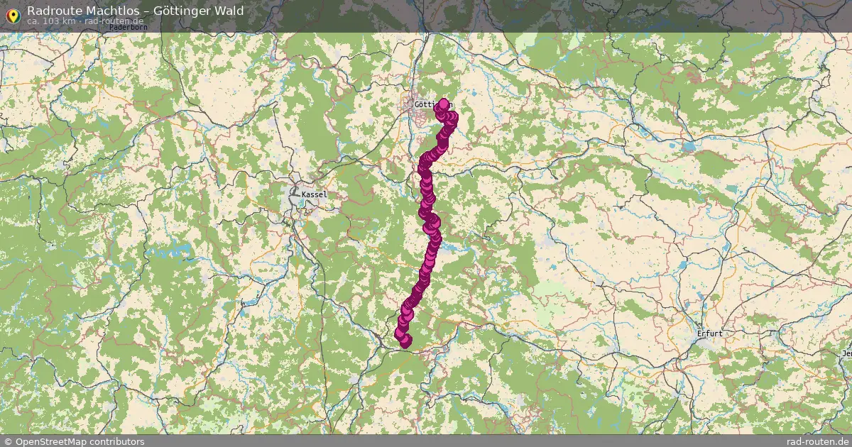 Fahrradroute Machtlos – Göttinger Wald