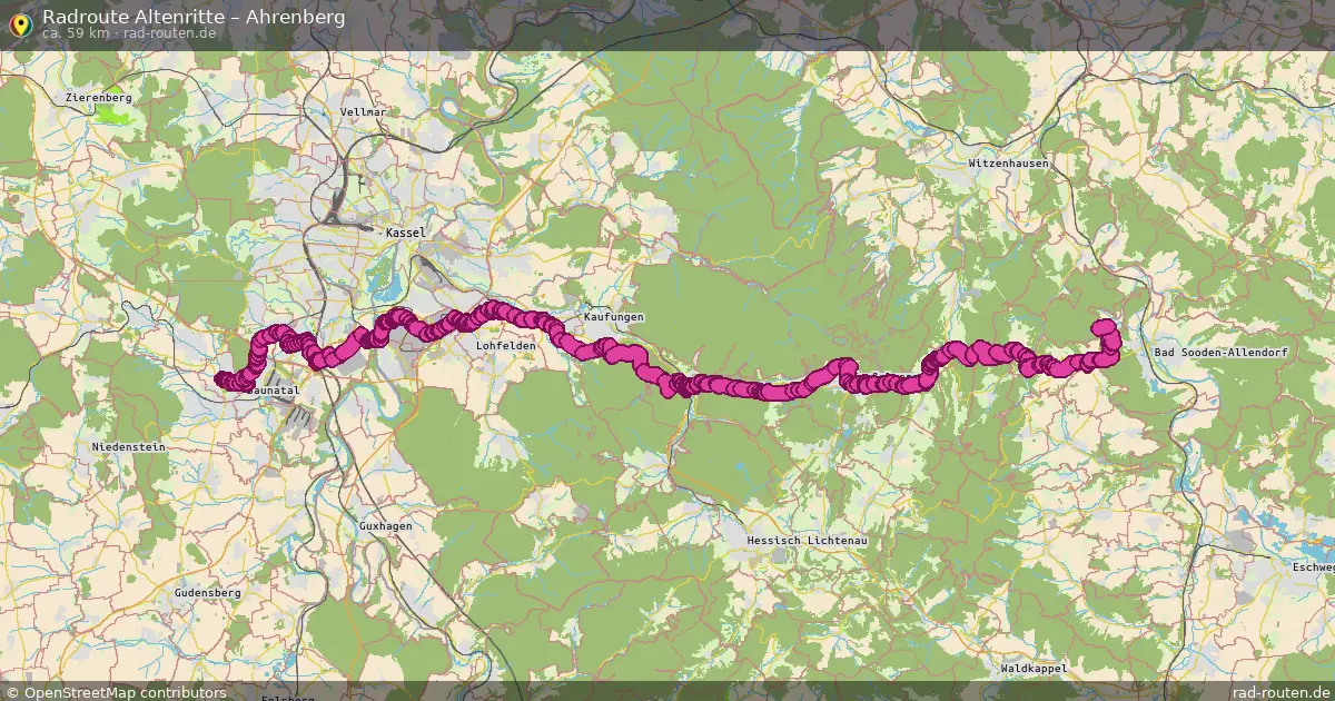 Fahrradroute Altenritte – Ahrenberg (59 km) – Rad-Routen.de