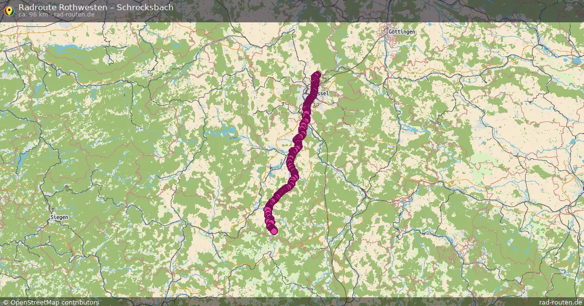 Fahrradroute Rothwesten – Schrecksbach