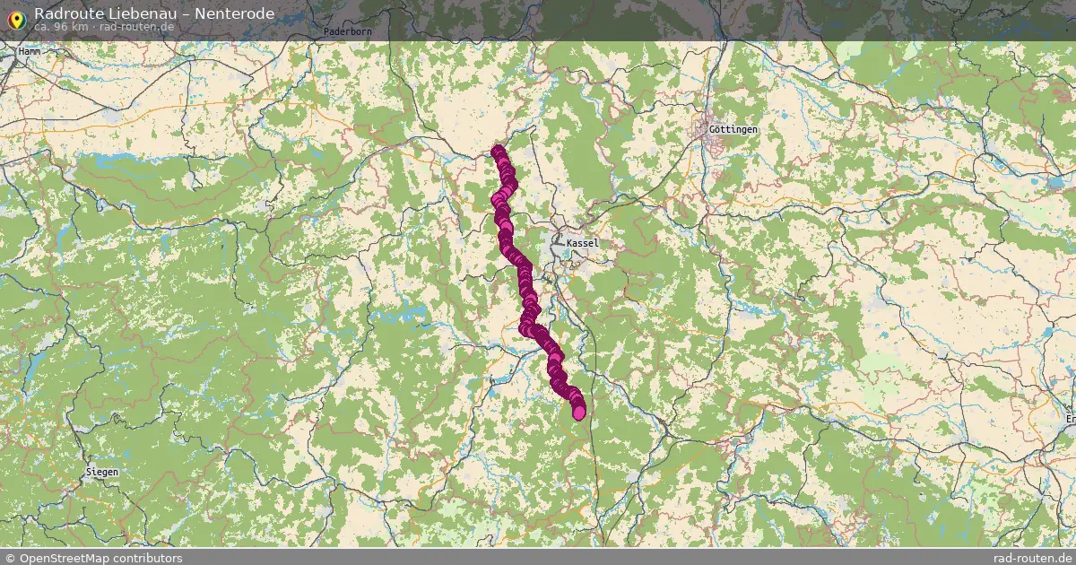 Fahrradroute Liebenau – Nenterode (96 km) – Rad-Routen.de