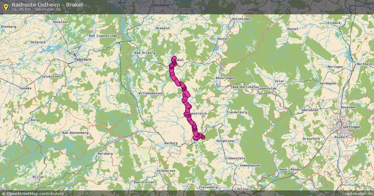 Fahrradroute Ostheim – Brakel (36 km) – Rad-Routen.de
