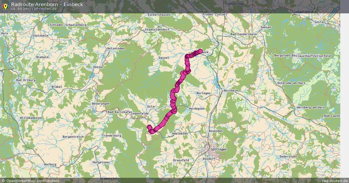Fahrradroute Arenborn – Einbeck (44 km) – Rad-Routen.de