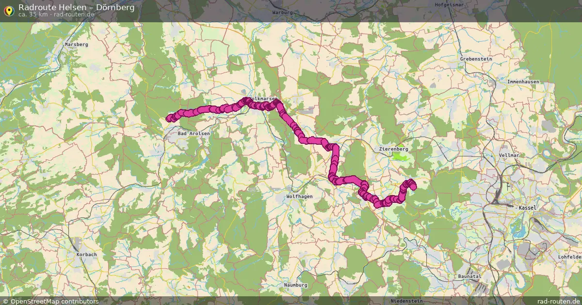 Fahrradroute Helsen – Dörnberg (35 km) – Rad-Routen.de