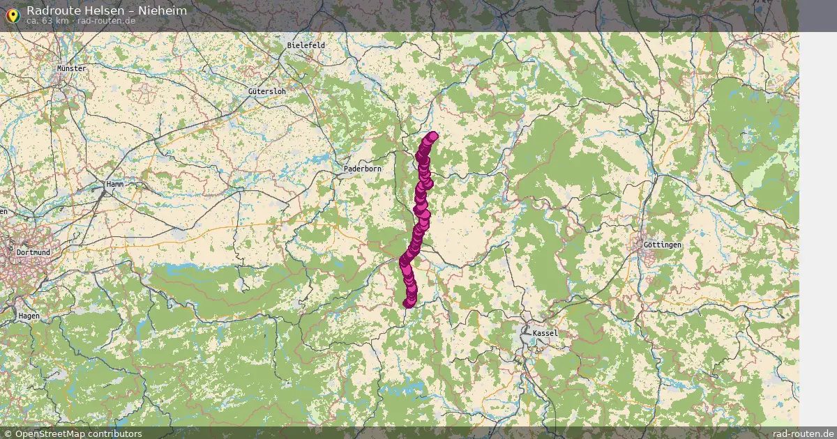 Fahrradroute Helsen – Nieheim (63 km) – Rad-Routen.de
