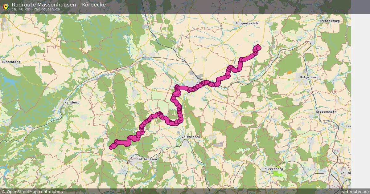Fahrradroute Massenhausen – Körbecke (40 km) – Rad-Routen.de