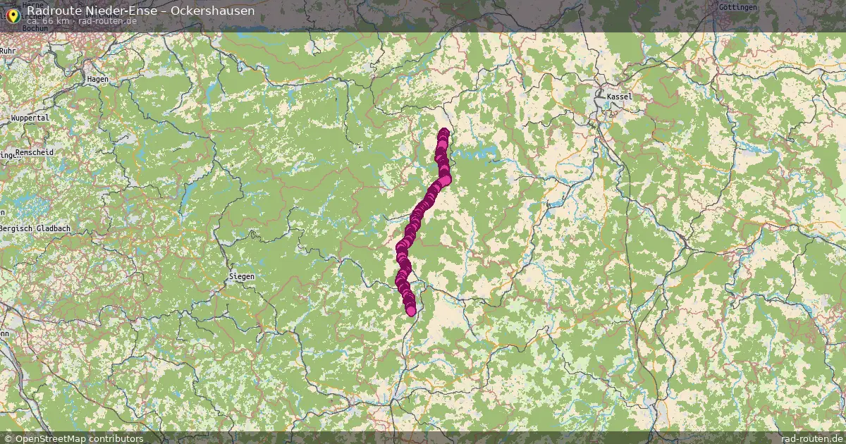 Fahrradroute Nieder-Ense – Ockershausen (66 km) – Rad-Routen.de