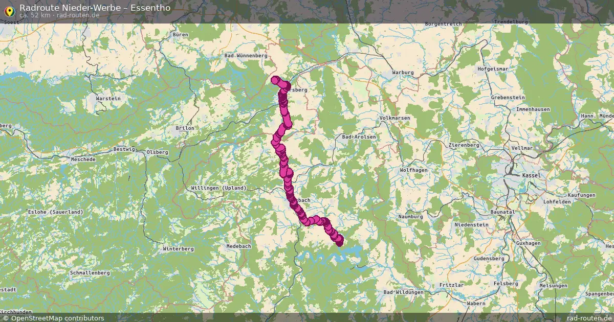 Fahrradroute Nieder-Werbe – Essentho (52 km) – Rad-Routen.de