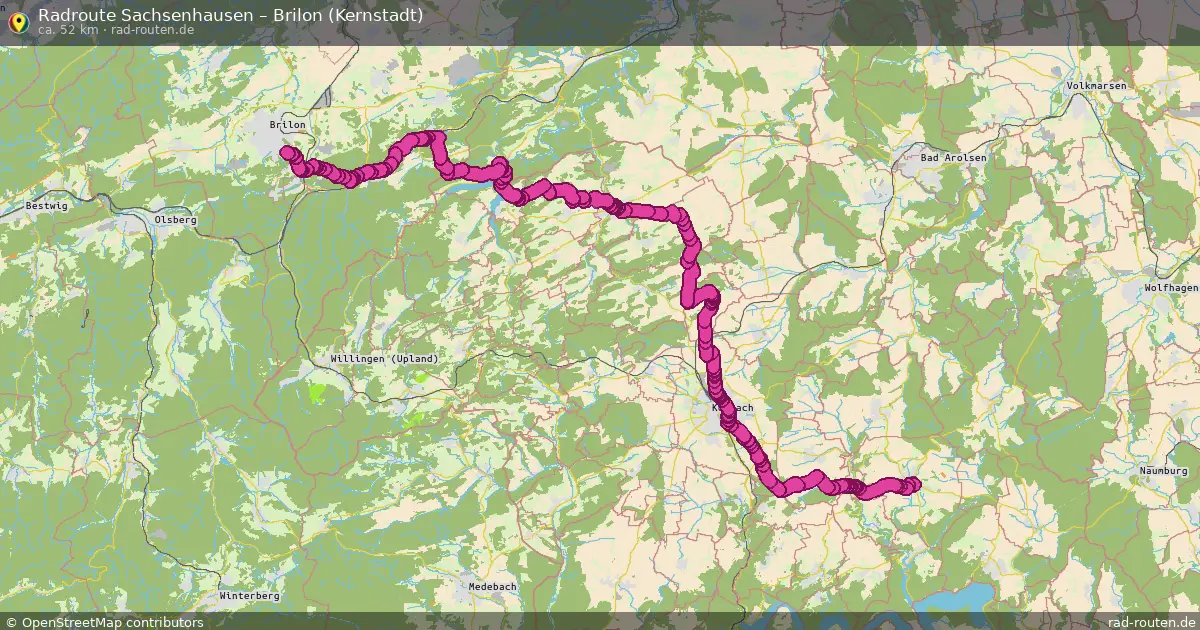 Radtour Sachsenhausen – Brilon (Kernstadt)