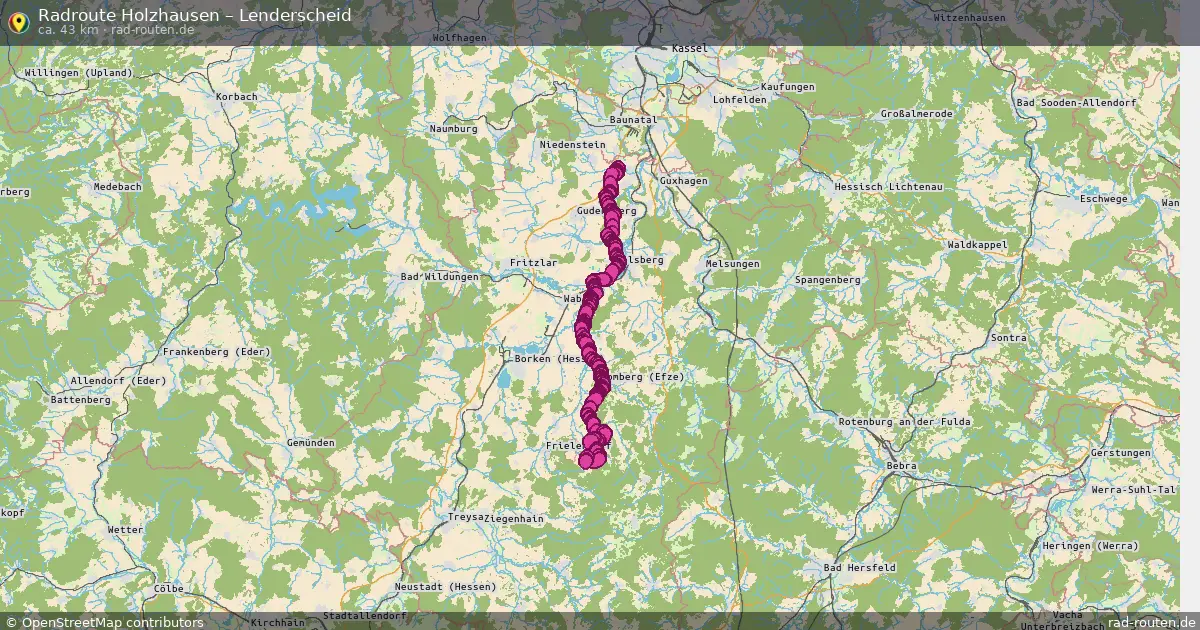 Fahrradroute Holzhausen – Lenderscheid (43 km) – Rad-Routen.de