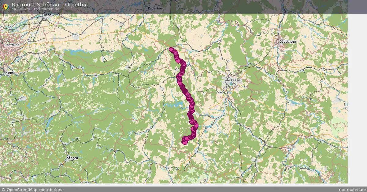 Fahrradroute Schönau – Orpethal