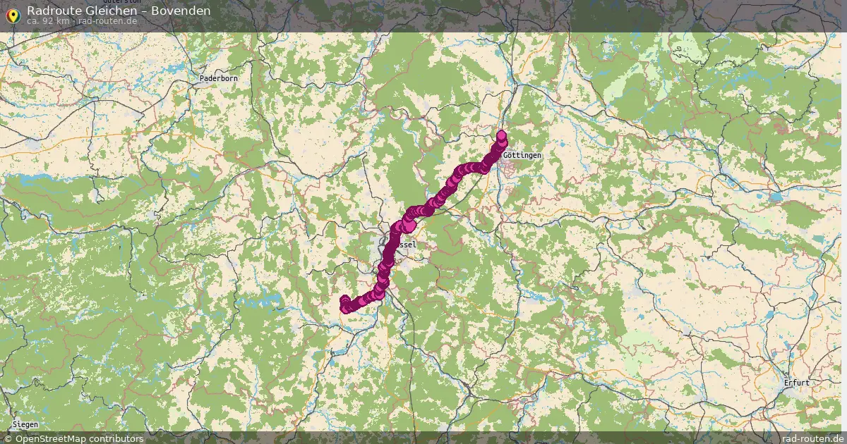 Fahrradroute Gleichen – Bovenden (92 km) – Rad-Routen.de