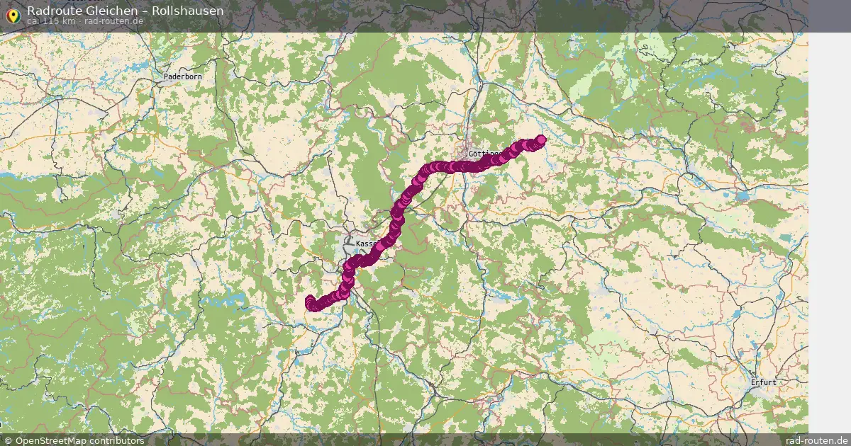 Fahrradroute Gleichen – Rollshausen (115 km) – Rad-Routen.de