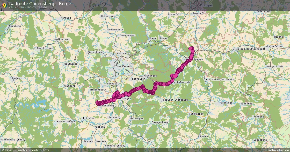 Fahrradroute Gudensberg – Berge