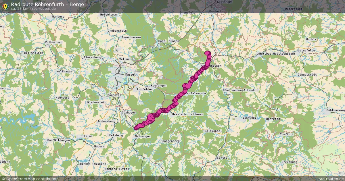Fahrradroute Röhrenfurth – Berge