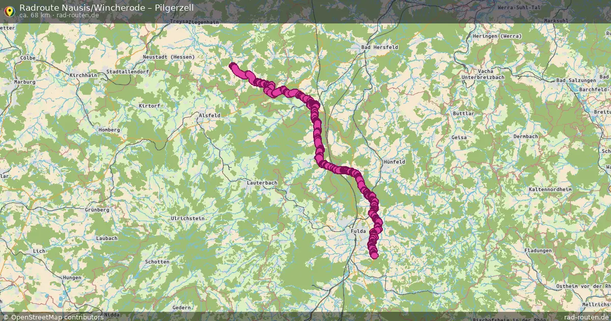 Fahrradroute Nausis Wincherode – Pilgerzell