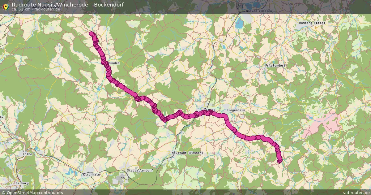 Fahrradroute Nausis Wincherode – Bockendorf (51 km) – Rad-Routen.de