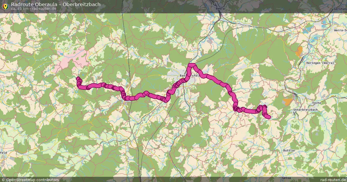 Fahrradroute Oberaula – Oberbreitzbach (45 km) – Rad-Routen.de