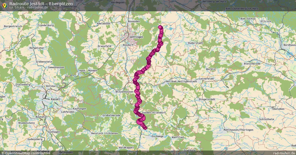 Fahrradroute Jestädt – Ebergötzen