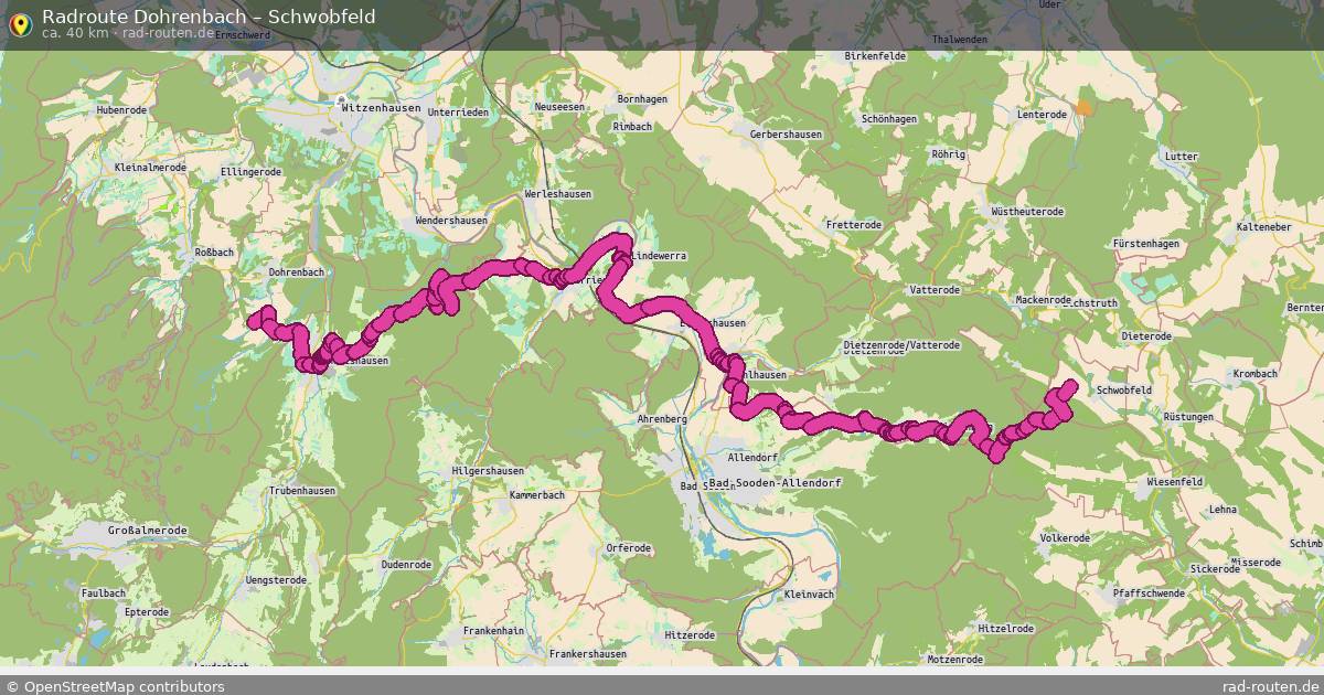 Fahrradroute Dohrenbach – Schwobfeld