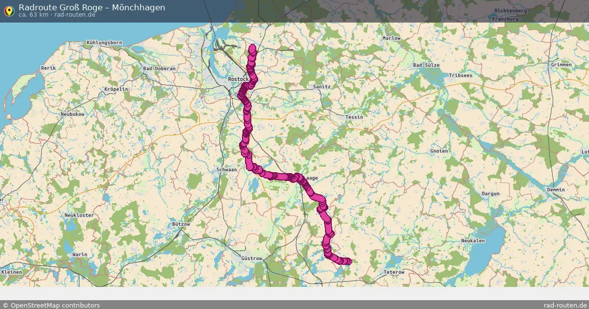 Fahrradroute Groß Roge – Mönchhagen
