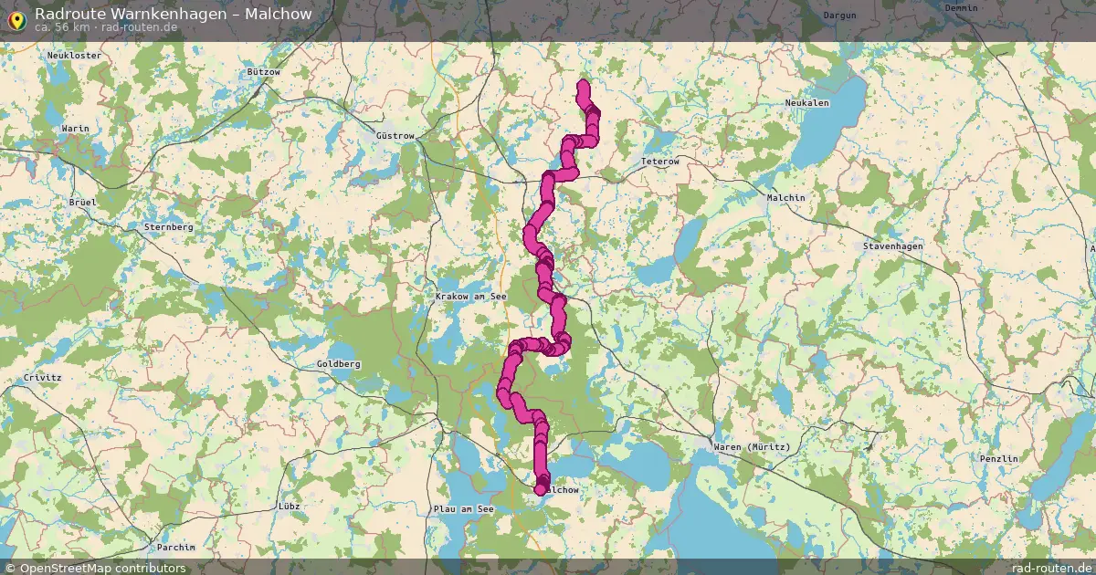Fahrradroute Warnkenhagen – Malchow (56 km) – Rad-Routen.de