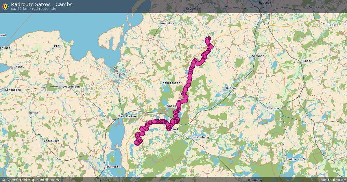Fahrradroute Satow – Cambs (65 km) – Rad-Routen.de