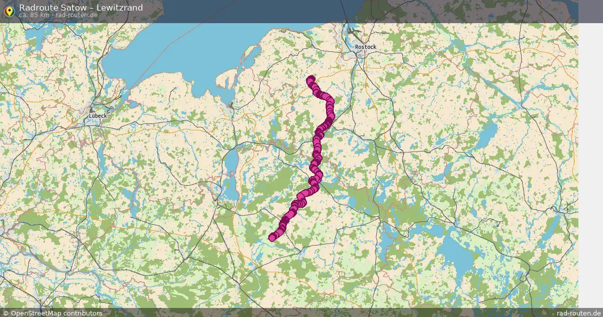 Fahrradroute Satow – Lewitzrand (85 km) – Rad-Routen.de