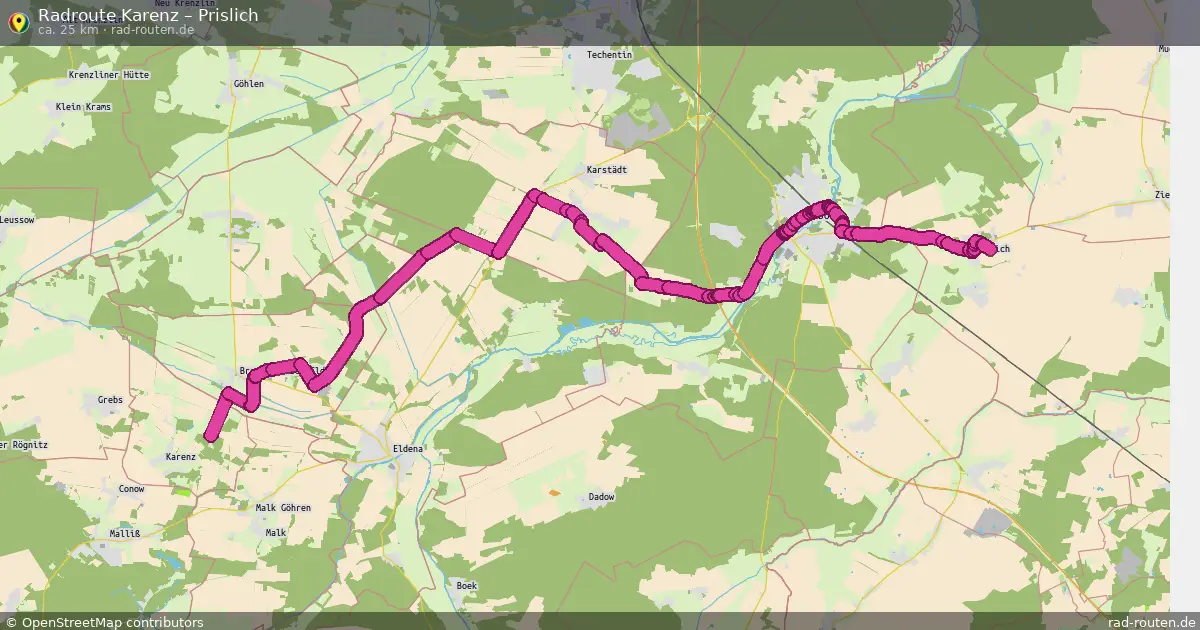Fahrradroute Karenz – Prislich