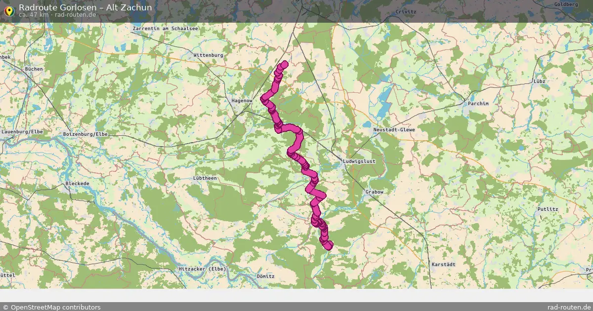 Fahrradroute Gorlosen – Alt Zachun