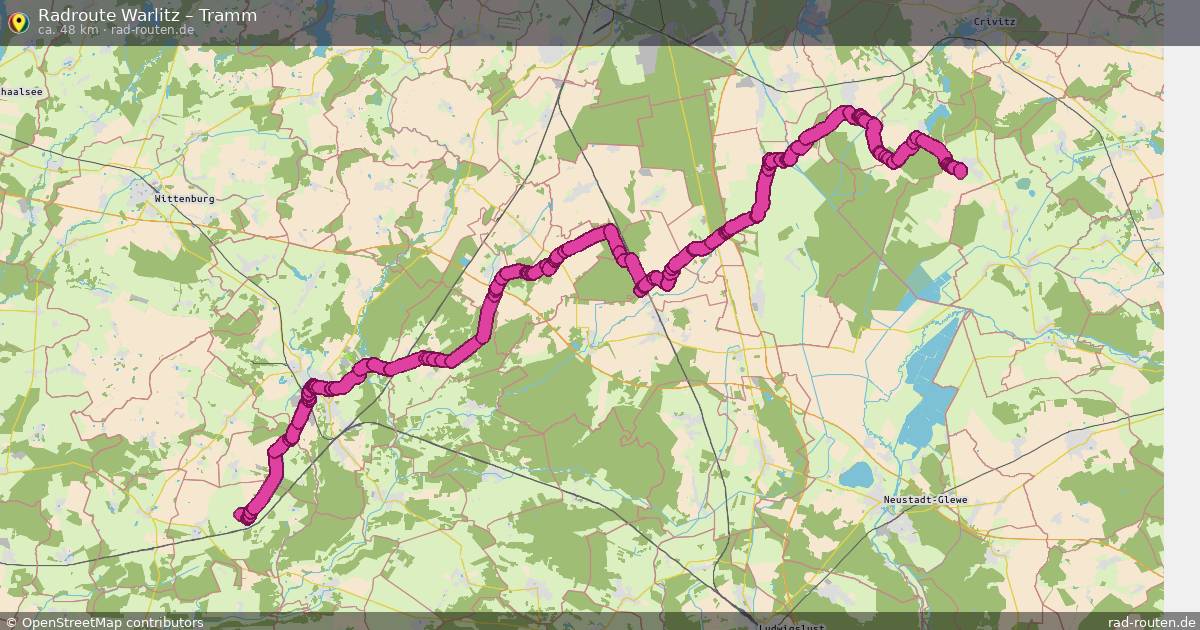 Fahrradroute Warlitz – Tramm