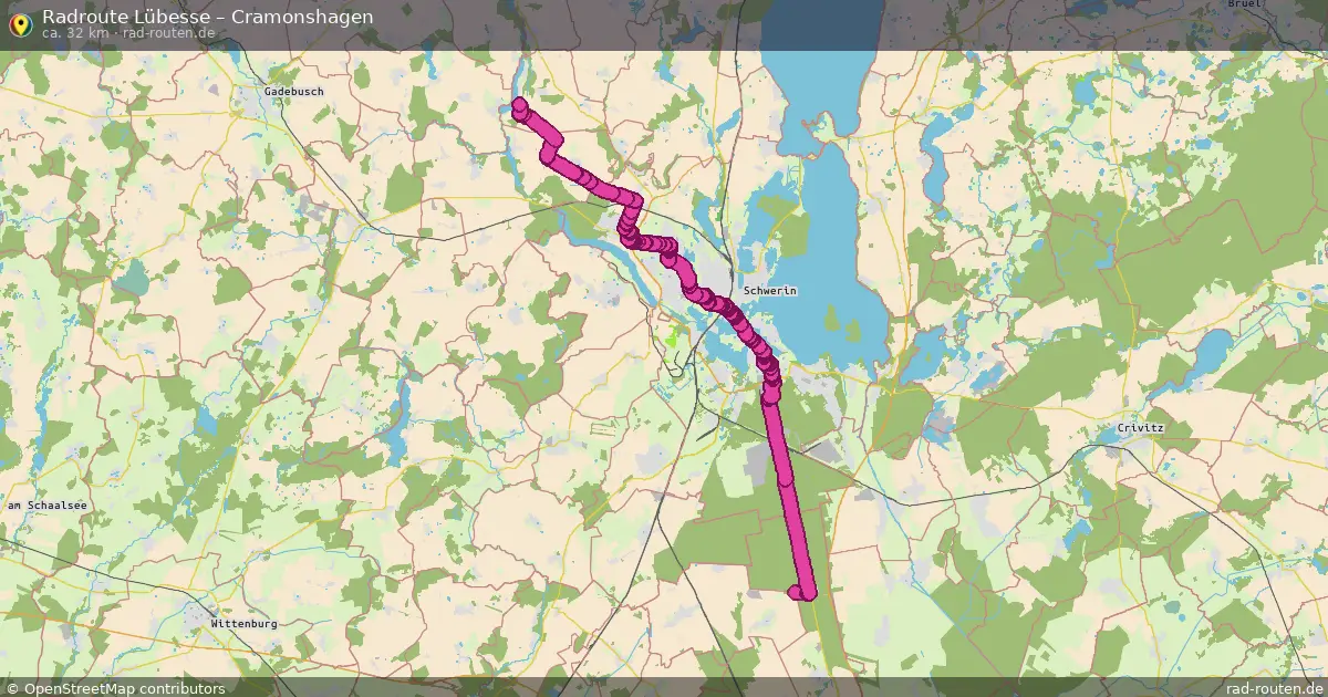 Fahrradroute Lübesse – Cramonshagen (32 km) – Rad-Routen.de
