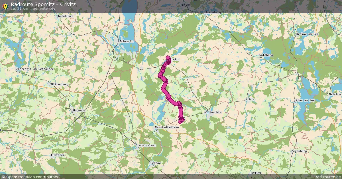 Fahrradroute Spornitz – Crivitz