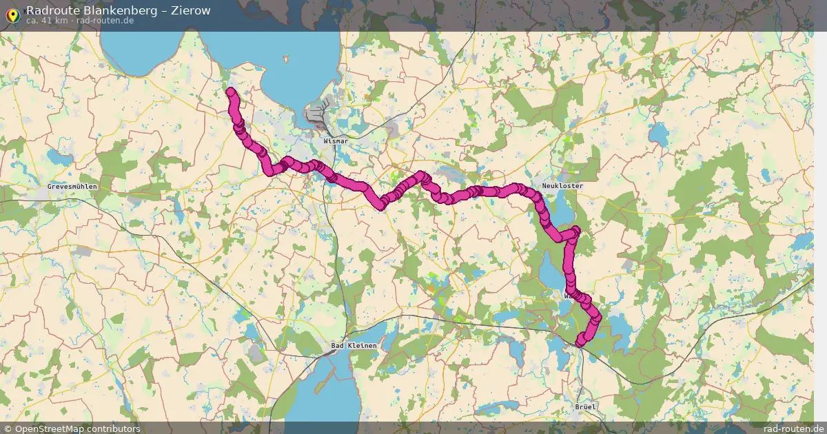 Fahrradroute Blankenberg – Zierow (41 km) – Rad-Routen.de