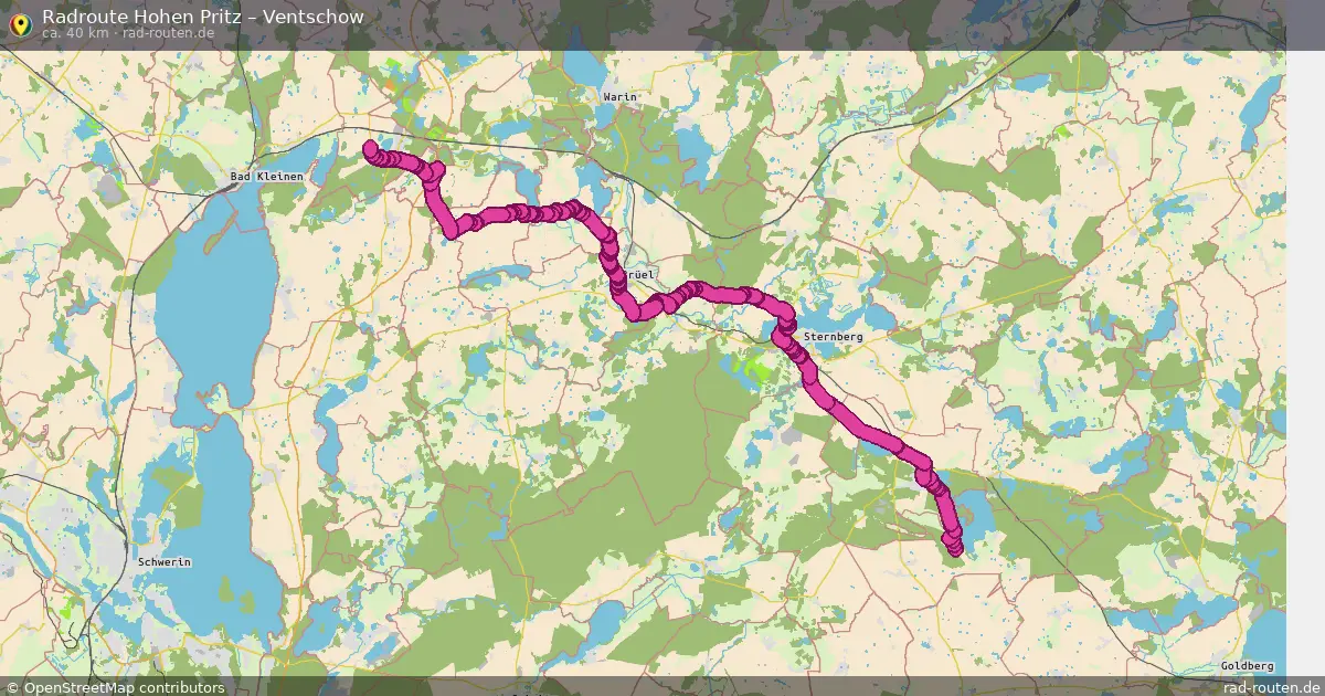 Fahrradroute Hohen Pritz – Ventschow (40 km) – Rad-Routen.de