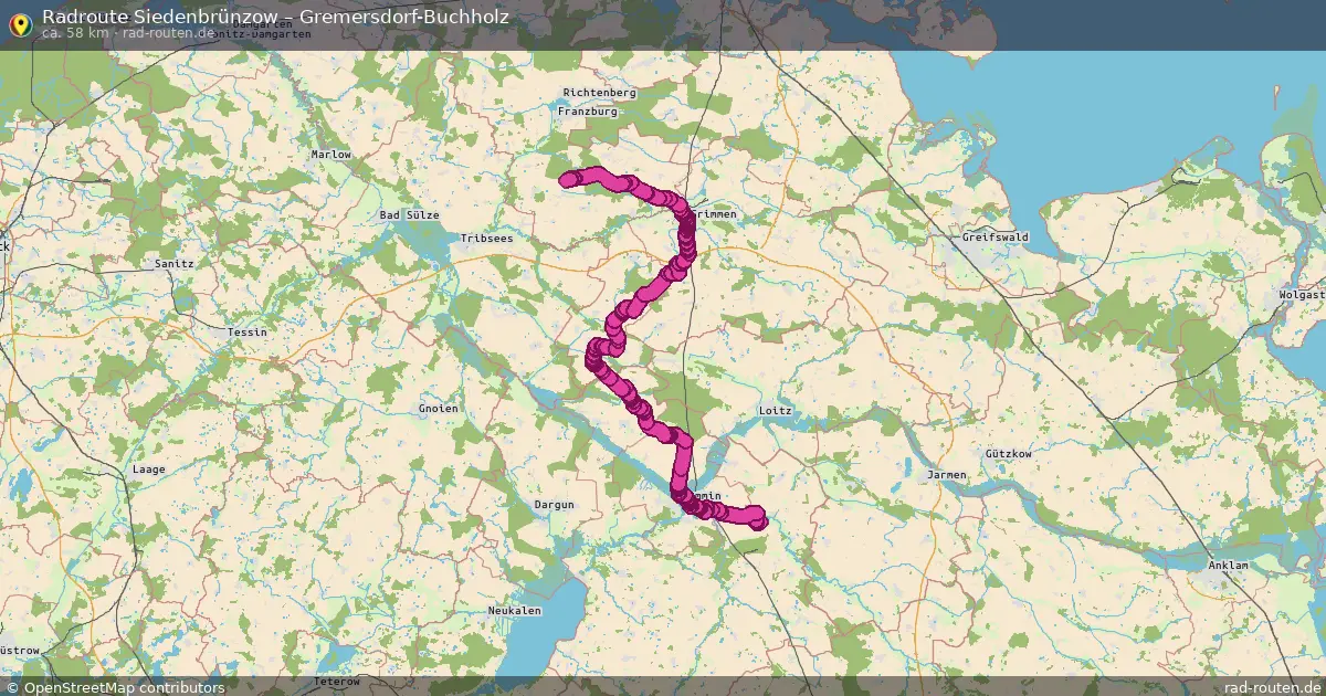 Radtour Siedenbrünzow – Gremersdorf-Buchholz