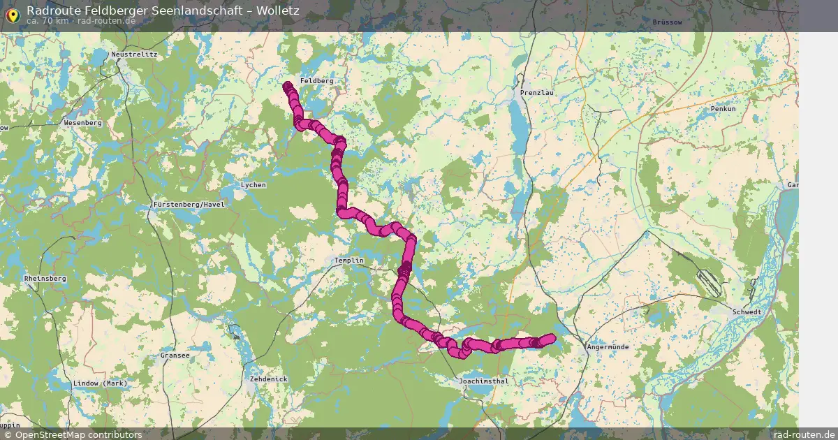 Fahrradroute Feldberger Seenlandschaft – Wolletz (70 km) – Rad-Routen.de