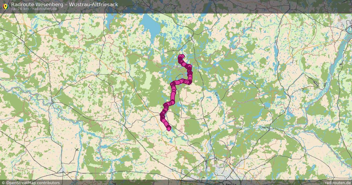 Fahrradroute Wesenberg – Wustrau-Altfriesack