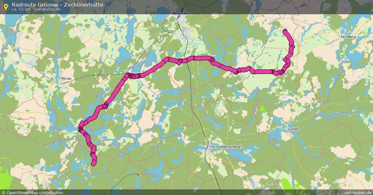 Fahrradroute Grünow – Zechlinerhütte