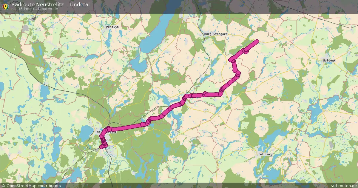 Fahrradroute Neustrelitz – Lindetal