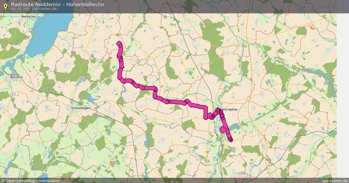Fahrradroute Neddemin – Hohenbollentin