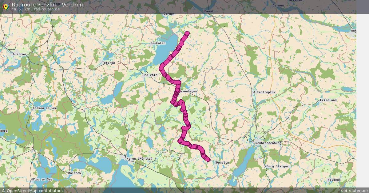 Fahrradroute Penzlin – Verchen