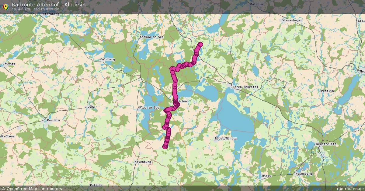 Fahrradroute Altenhof – Klocksin