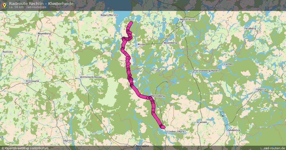 Fahrradroute Rechlin – Klosterheide (58 km) – Rad-Routen.de