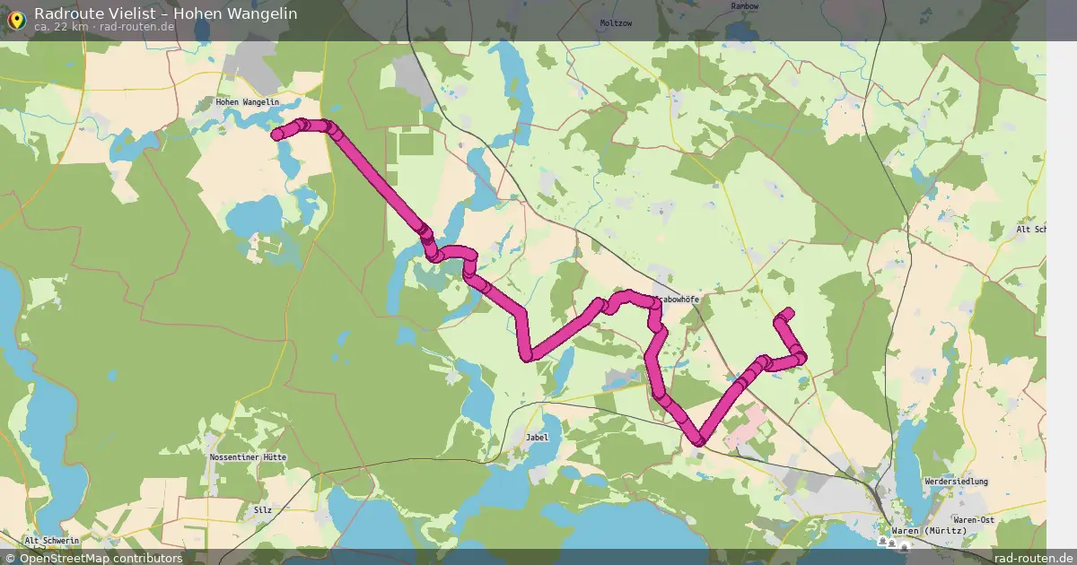 Fahrradroute Vielist – Hohen Wangelin