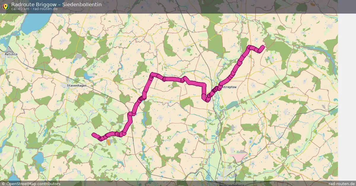 Fahrradroute Briggow – Siedenbollentin